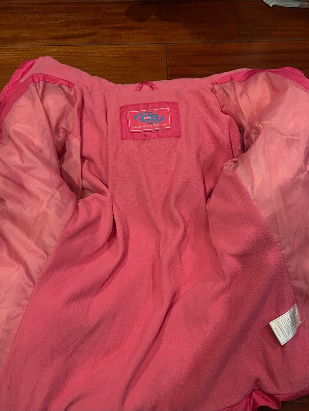 Girls' Pink Hooded Puffer Jacket size 12 Preloved - Picture 6 of 6